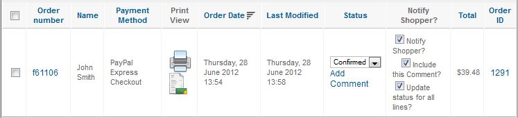 Order status is updated from pending to confirmed with using IPN
