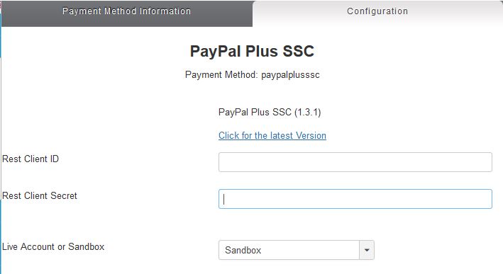 Virtuemart PayPal Plus Setup