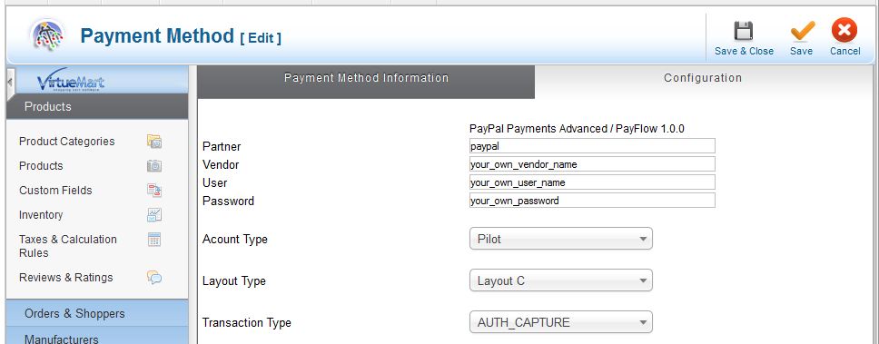 Virtuemart Plugin Setup