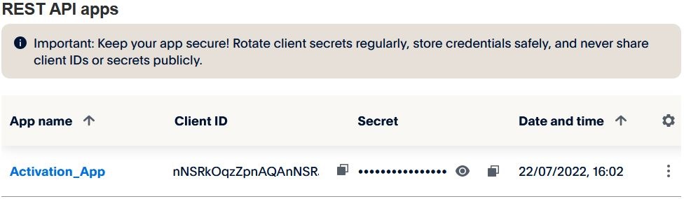API Credentials