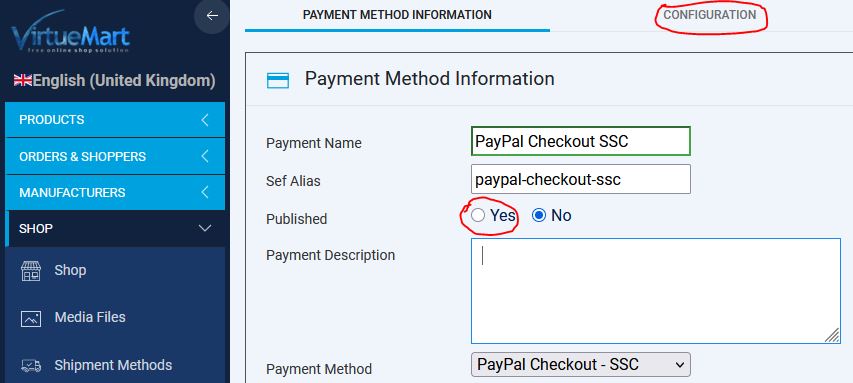 Payment Method Information