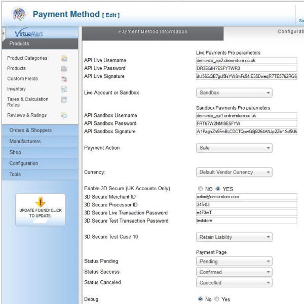 Payment Method Setup