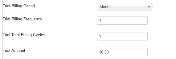 Trial Payments Setup