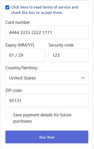 Stripe Credit Card Form